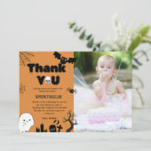 ハロウィン幽霊不気味誕生日パーティーありがとう カード (スタンド正面)