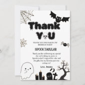 ハロウィン幽霊不気味誕生日パーティーありがとう 招待状 (正面)