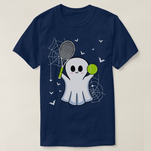 ハロウィン幽霊遊ズテニスラケットボールゲームSp Tシャツ (デザイン正面)