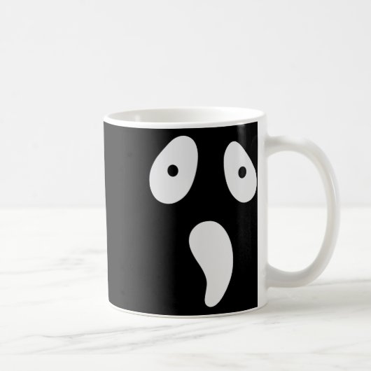 ハロウィン幽霊間抜け顔コスメおもしろいックスホラーFac コーヒーマグカップ (右)