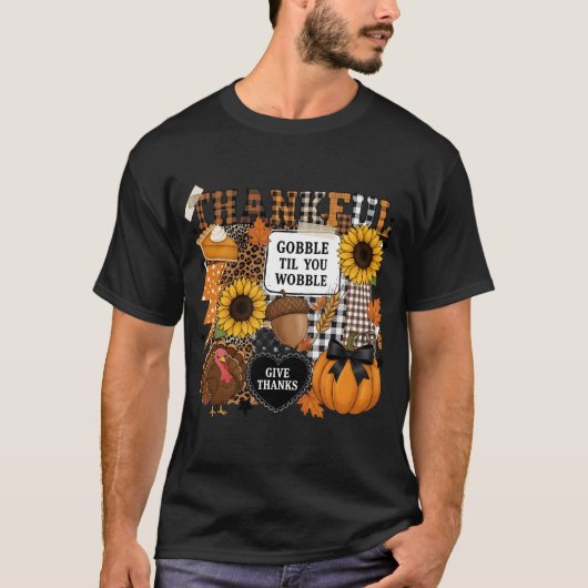 ハロウィン後のパッチワーク Tシャツ (正面)