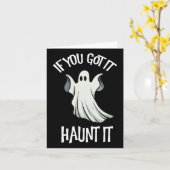 ハロウィン得の幽霊の衣装だ不気味 カード (黄色い花)