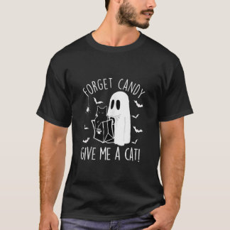 ハロウィン忘れ黒猫与えCandy Me A Catおもしろい Tシャツ
