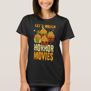 ハロウィン怖いホラー映画を見不気味よう Tシャツ