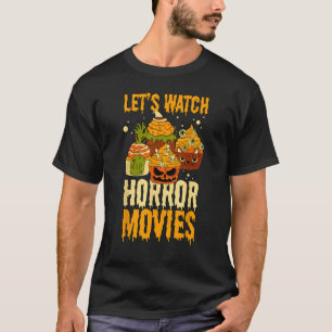 ハロウィン怖いホラー映画を見不気味よう Tシャツ
