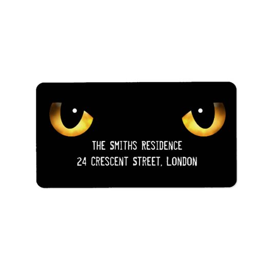 ハロウィン怖い猫の目 ラベル (正面)