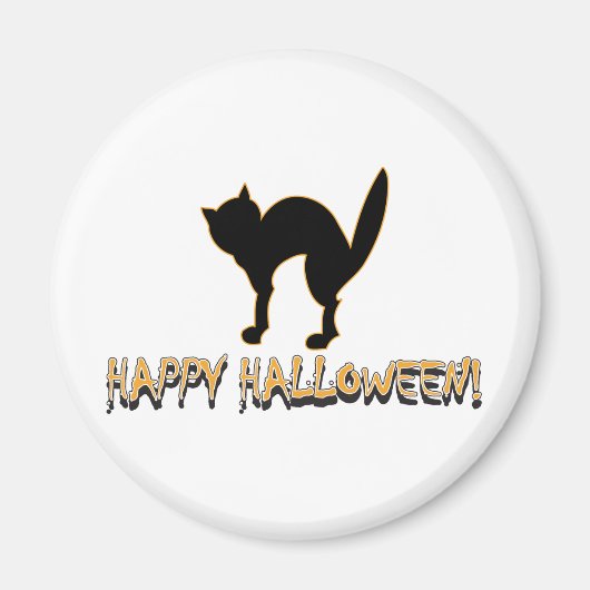 ハロウィン怖い猫 マグネット (正面)