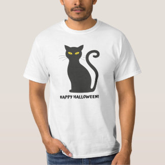 ハロウィン怖い魔女の黒猫 Tシャツ