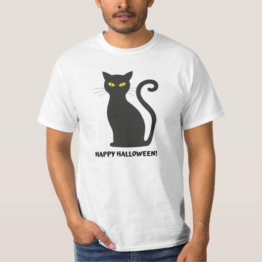 ハロウィン怖い魔女の黒猫 Tシャツ (正面)