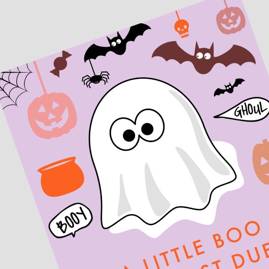 ハロウィン性別お披露目招待状ゴーストパープル 招待状