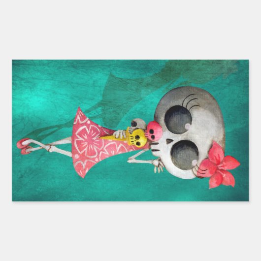 ハロウィン恋しく思アイスクリームで死ぬ 長方形シール (正面)