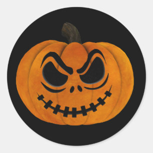ハロウィン恐いハロウィーンのカボチャのちょうちんのカボチャステッカ ラウンドシール