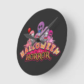 ハロウィン恐ろしいピエロ恐怖     ラウンド壁時計 (傾斜)