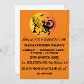 ハロウィン恐不気味竜Tレックスハローウィンパーティ  招待状 (正面/裏面)