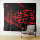ハロウィン恐怖のターン・バック・ナウ ブラッドスパッタ タペストリー (インサイチュ(横))