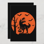 ハロウィン恐竜ファミリーコスチューム ハロウィン 招待状 (正面/裏面)