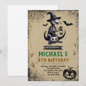 ハロウィン恐竜誕生日招待状 招待状 (正面/裏面)