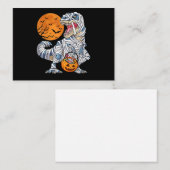 ハロウィン恐竜T rex ミイラかぼちゃ ノートカード (正面/裏面)