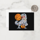 ハロウィン恐竜T rex ミイラかぼちゃ ノートカード (正面/裏面インサイチュ)