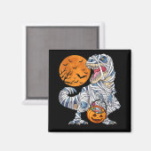 ハロウィン恐竜T rex ミイラかぼちゃ マグネット (正面/裏面)