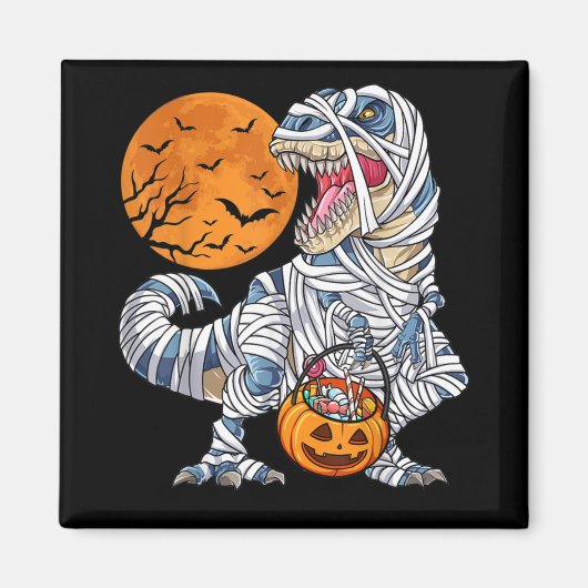 ハロウィン恐竜T rex ミイラかぼちゃ マグネット (正面)