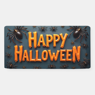 ハロウィン愉快にクモと共に 横断幕