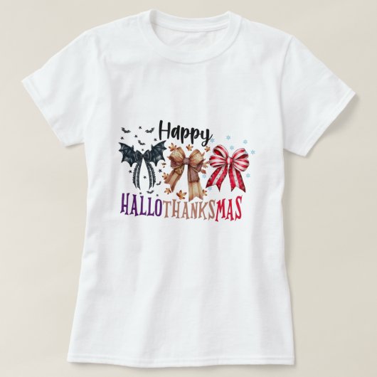 ハロウィン感謝祭マスコケットボウ Tシャツ (デザイン正面)