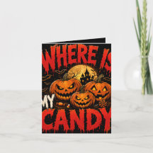 ハロウィン折りたたみ招待状 Where Is My Candy Halloween Folded I