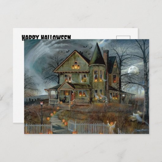 ハロウィン折り紙の祝賀カード シーズンポストカード (正面/裏面)