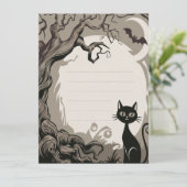 ハロウィン招待状不気味猫 招待状 (スタンド正面)