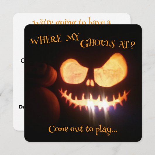 ハロウィン招待状 (正面/裏面)