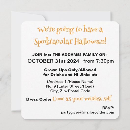 ハロウィン招待状 (裏面)