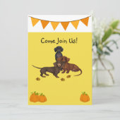 ハロウィン招待状 ダックスフントパーティー招待状 招待状 (スタンド正面)