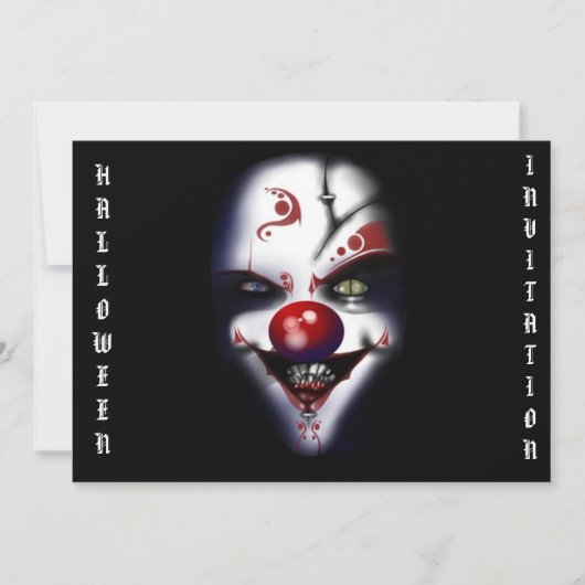 ハロウィン招待状 怖いピエロ 招待状 (正面)