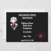 ハロウィン招待状 怖いピエロ 招待状 (裏面)