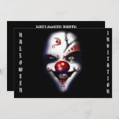 ハロウィン招待状 怖いピエロ 招待状 (正面/裏面)