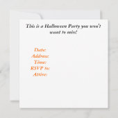 ハロウィン招待状：悪魔のような 招待状 (裏面)