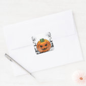 ハロウィン招待状 編集可能 ハロウィンパーティー スクエアシール (封筒)