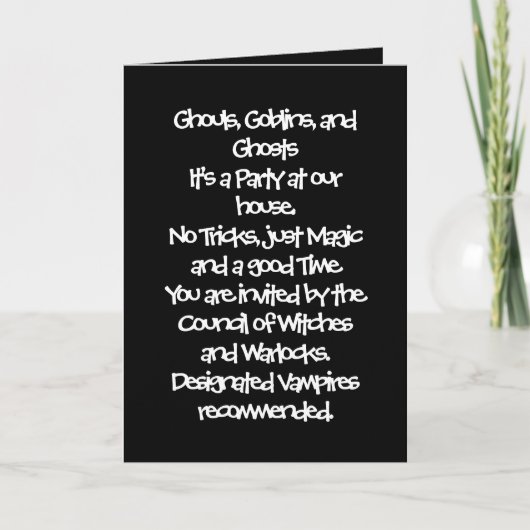 ハロウィン招待状、5" x 7"折り畳みグリーティングカード カード (正面)