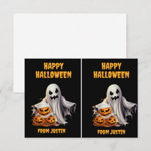 ハロウィン教室の怖いジャック・オ・ランタン ノートカード
