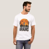 ハロウィン教師の脳 ビンテージ ベクター デザイン_1 Tシャツ (正面フル)
