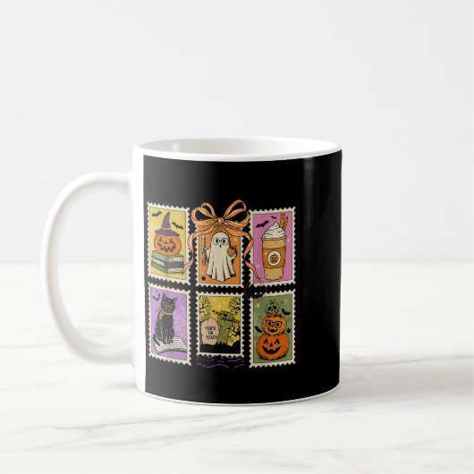 ハロウィン教師Tシャツ 幽霊 読書 ハロウィン コーヒーマグカップ (左)