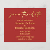 ハロウィン日付の保存金ゴールド手書きカード (裏面)