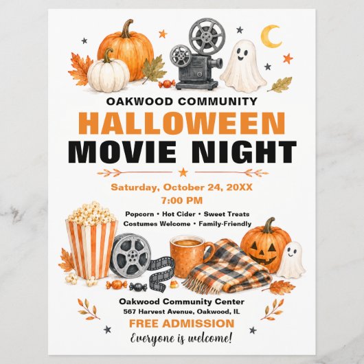 ハロウィン映画鑑賞会のフライヤー チラシ (正面)