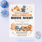 ハロウィン映画鑑賞会のフライヤー チラシ (シングル)