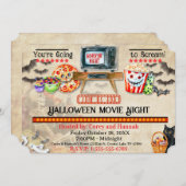 ハロウィン映画鑑賞会への招待 招待状 (正面/裏面)