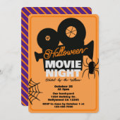 ハロウィン映画鑑賞会 ホームパーティ 招待状 (正面/裏面)