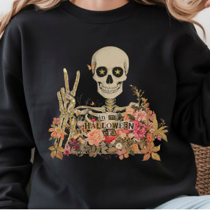 ハロウィン時代の私 フローラルスケルトンTシャツ スウェットシャツ