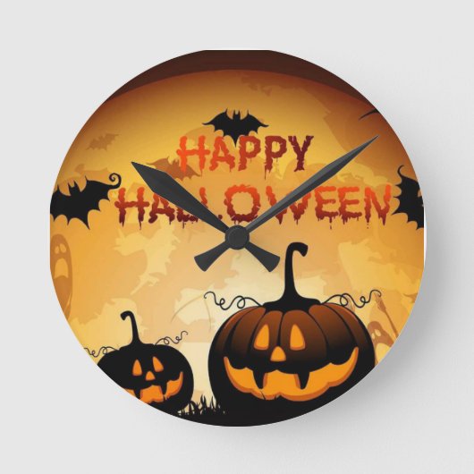 ハロウィン時計 ラウンド壁時計 (正面)