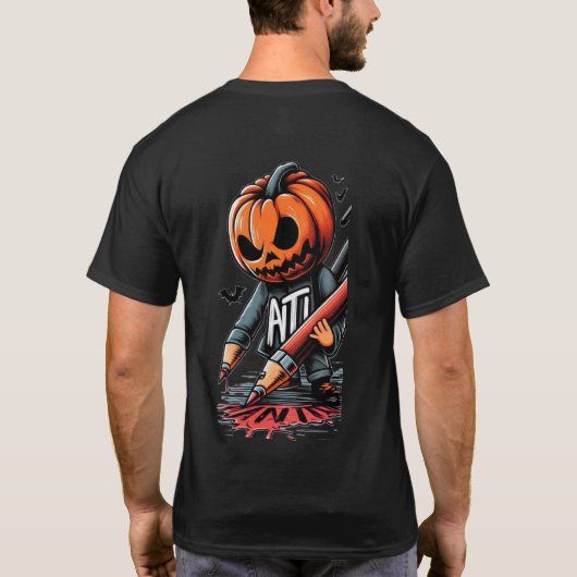 ハロウィン書のTシャツ Tシャツ (裏面)